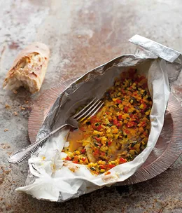 Goldband snapper fillets baked al cartoccio