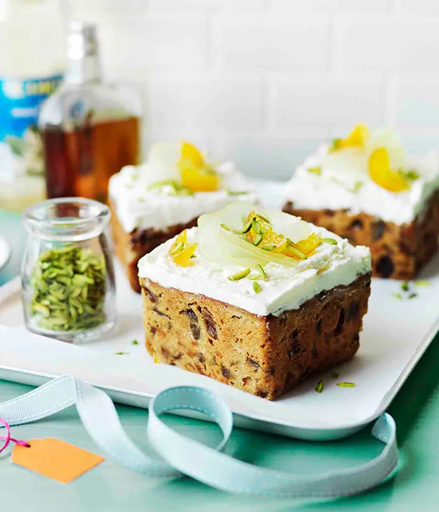 Middle Eastern fruit cakes with orange-blossom meringue