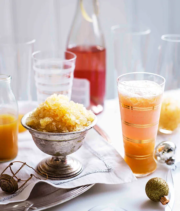 Moscato and peach cocktail