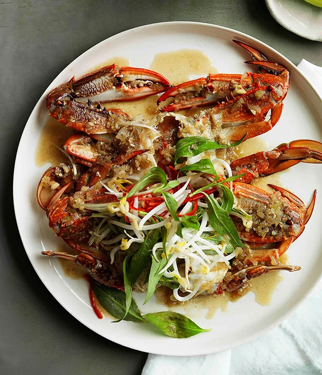 Crab steamed in beer