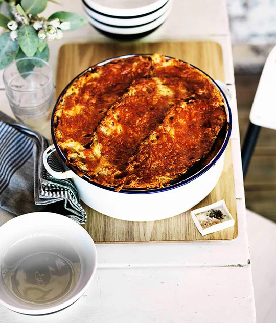 Baked spring cabbage and savory soup | Gourmet Traveller