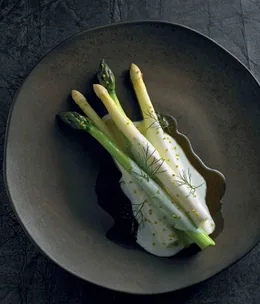 Asparagus, buttermilk, smoked oil