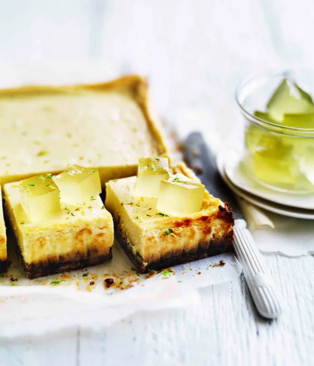 Lime and mascarpone tart with Anzac biscuit base