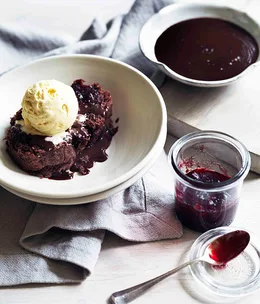Chocolate and raspberry jam roly-poly
