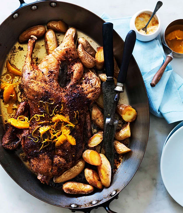 Slow-roast duck with orange