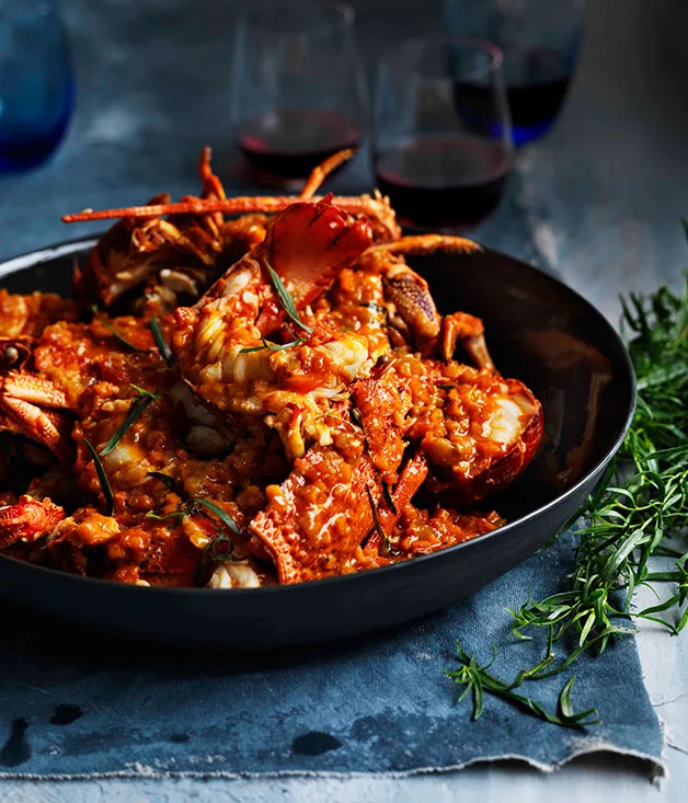 Lobster in Cognac and tomato sauce