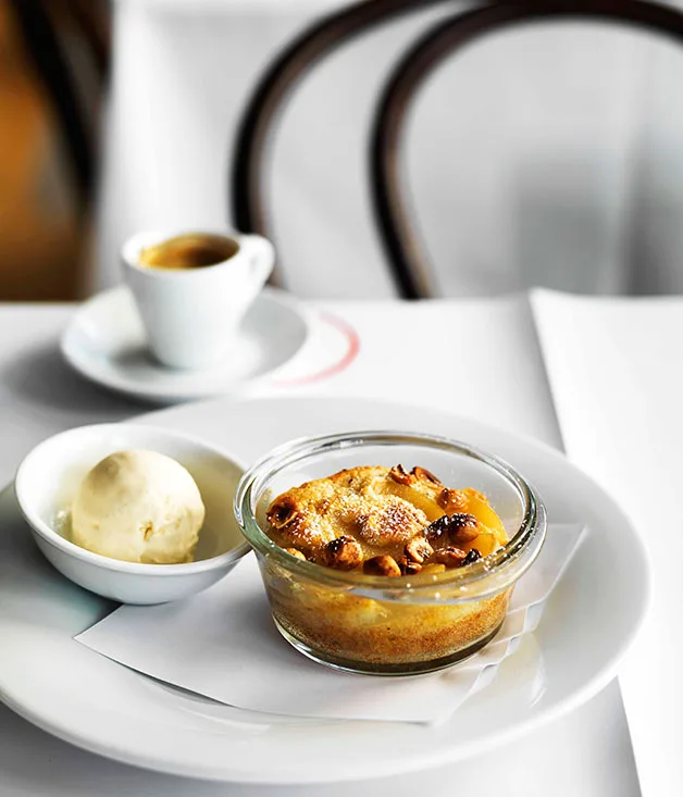 Pear and hazelnut clafoutis