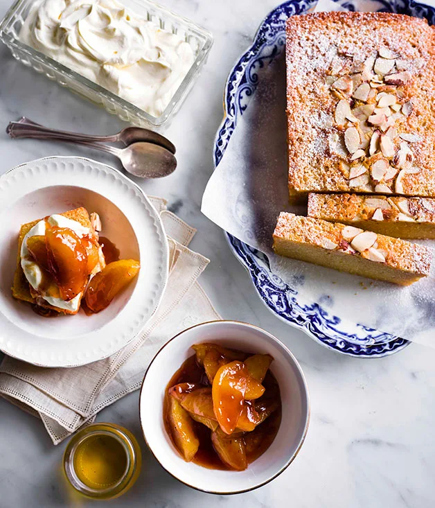 Tipsy cake with brandy apples