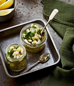 White bean salad with preserved lemon