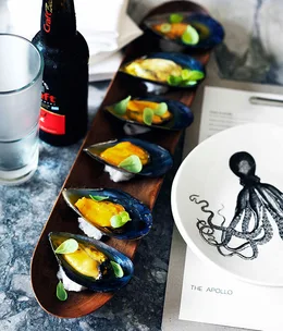 Mussels with saffron vinaigrette
