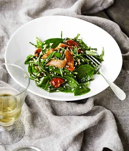 Salad of succulents with sea urchin and quinoa