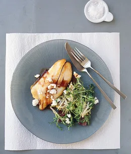 Pan-fried John Dory agrodolce with endive and goat’s cheese