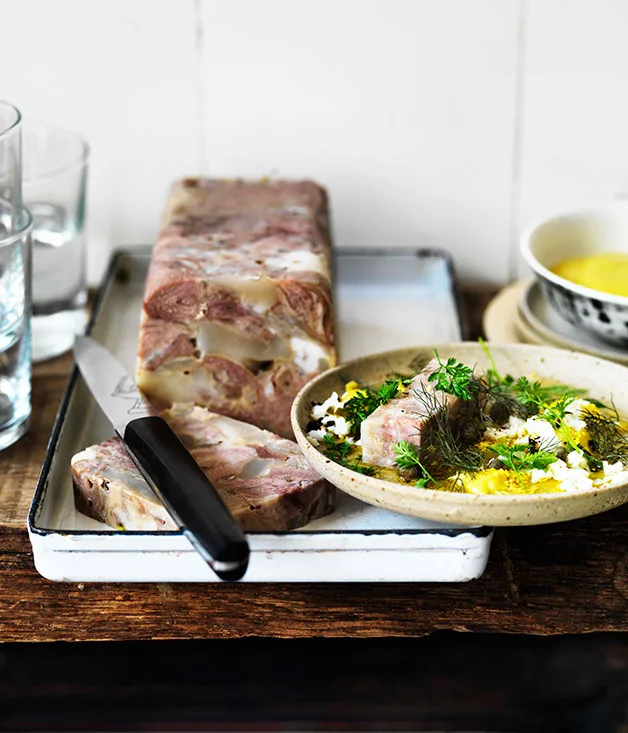 Pressed veal head terrine