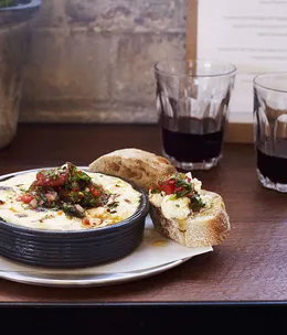 Baked ricotta with Angel’s mum’s chilli salsa