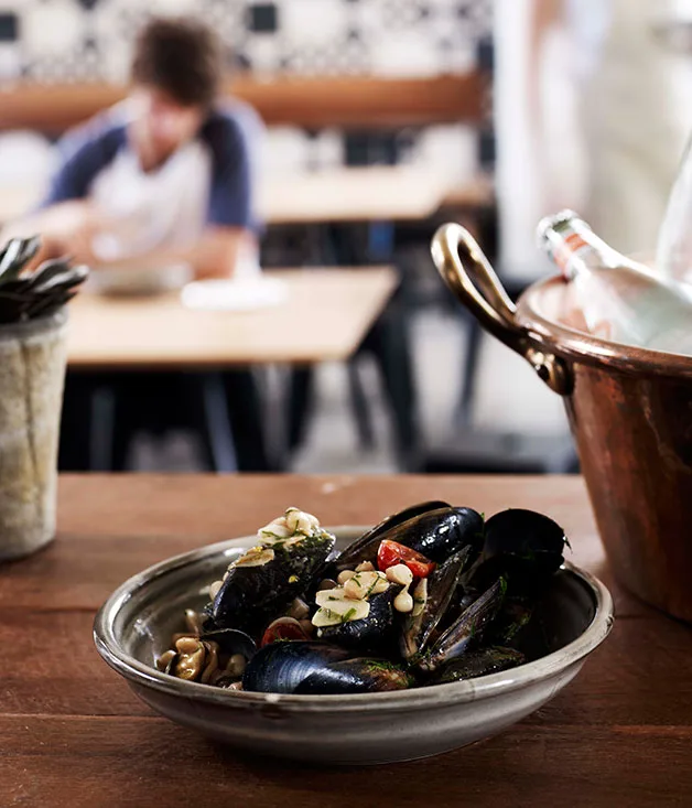 Mussels and beans