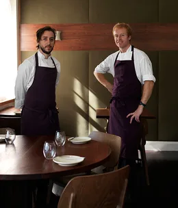 On the pass: Daniel Puskas and James Perry, Sixpenny