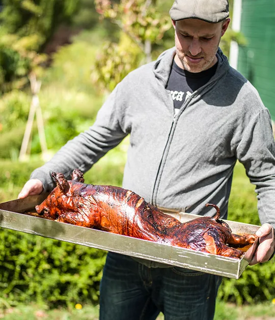 Smoked suckling pig recipe | Gourmet Traveller recipe