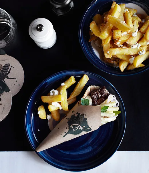 Fat chips with feta