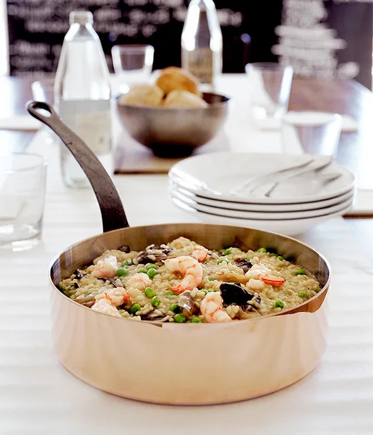 Prawn Risotto with Peas and Treviso Radicchio