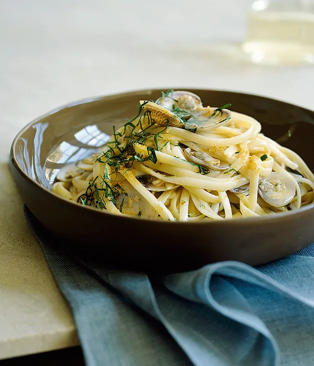 Linguine with clams, bottarga, garlic and chilli