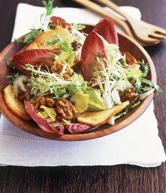 Walnut, chestnut and pancetta salad recipe | Salad recipe | Gourmet Traveller recipe