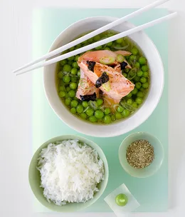 Ocean trout and pea broth