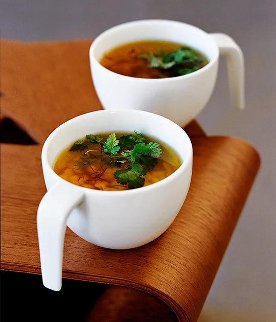 Saffron Chicken Broth With Stellini Soup Recipe