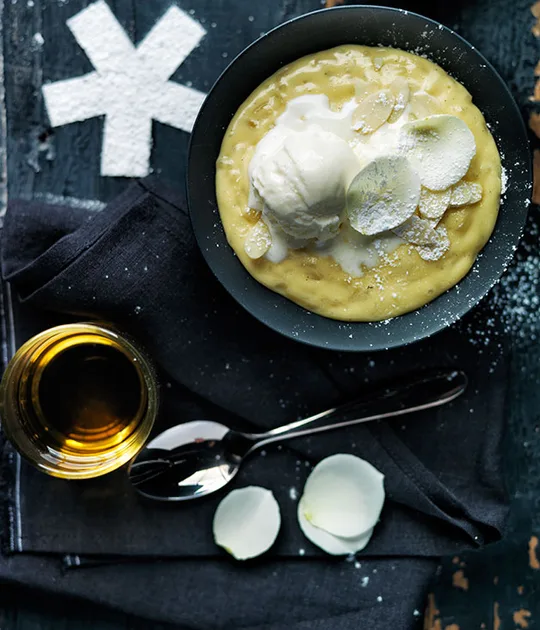 Rose and Almond Rice Pudding | Gourmet Traveller