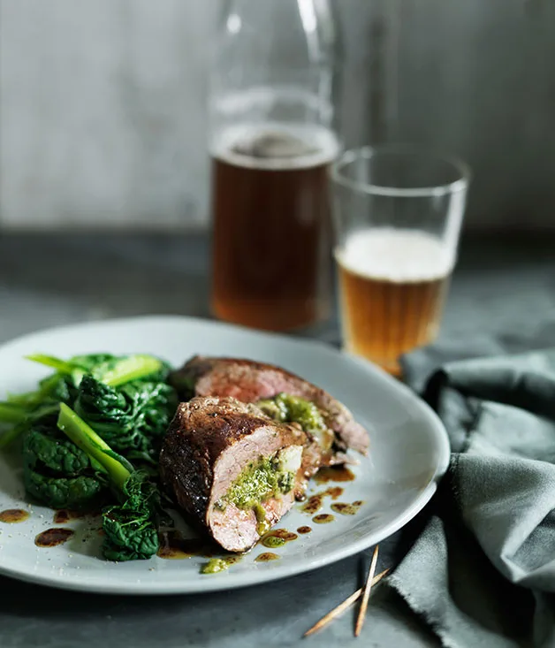 Carpetbag steak with garlic butter
