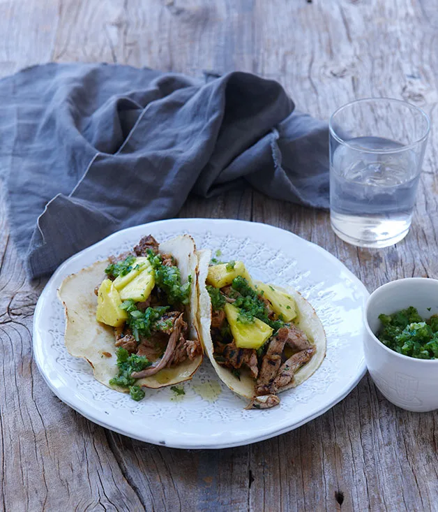 Pork and pineapple tacos