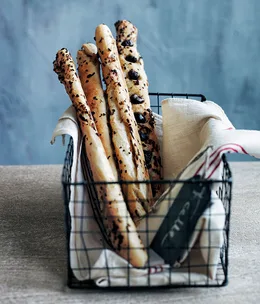 Olive and caramelised shallot ficelles