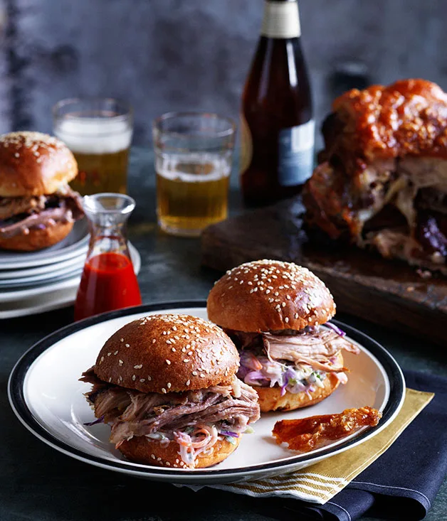 Slow-roasted pork shoulder rolls