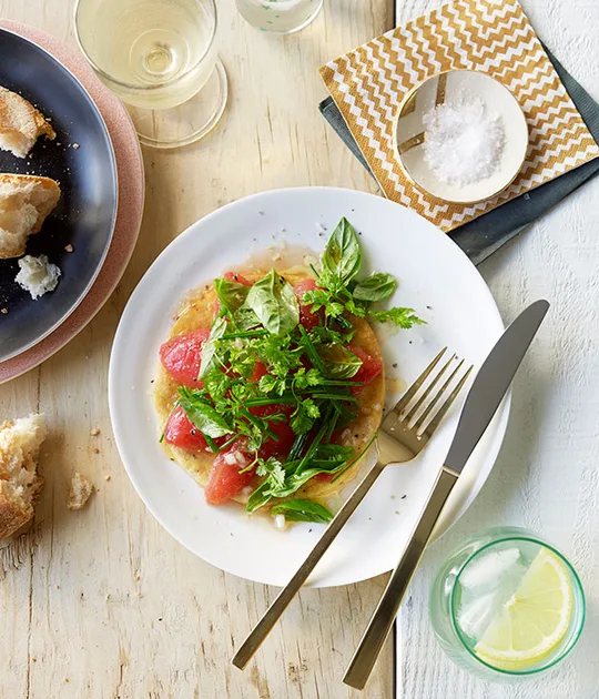 Tomato and herb tarts recipe | Tart recipe | C'est Bon, Brisbane | Gourmet Traveller