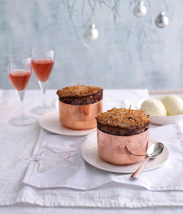 Cherry Ripe soufflé