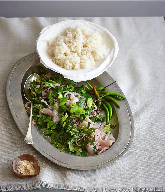 Thai-style raw kingfish salad