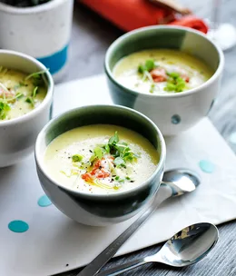 Chilled corn soup with yabbies