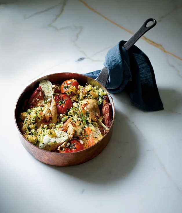 Summer chicken cassoulet