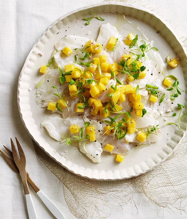 Snapper ceviche with mango and green chilli