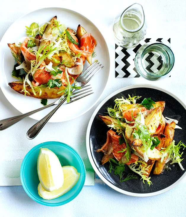 Roast potato, trout and fennel salad