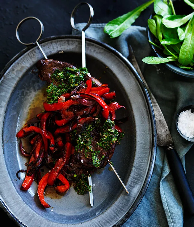 Picanha, chimichurri and sweet and sour peppers