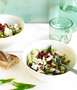 Cucumber, pistachio, grape and Persian feta salad
