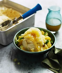Pineapple, lime and vanilla sundae