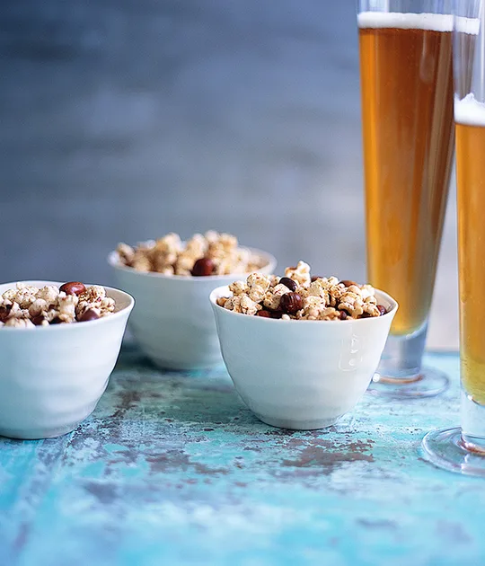 Spiced peanut popcorn recipe | Snack recipe | Gourmet Traveller