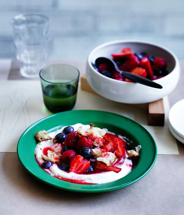 Goat’s curd, crushed berries and toasted sourdough