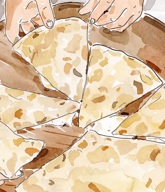 Focaccia col formaggio recipe | Gourmet Traveller