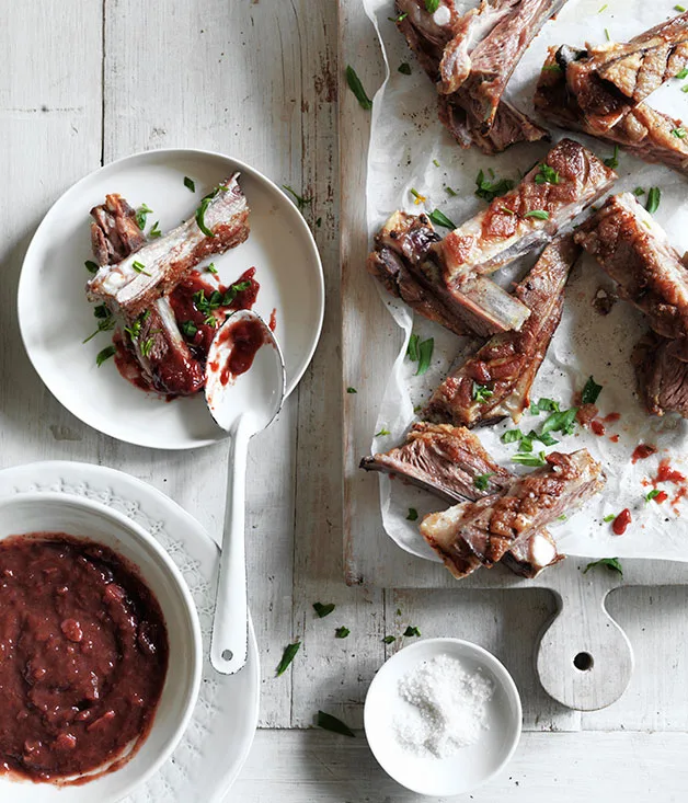 Lamb ribs with spicy plum sauce