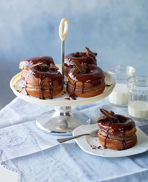 Chocolate-cream doughnuts