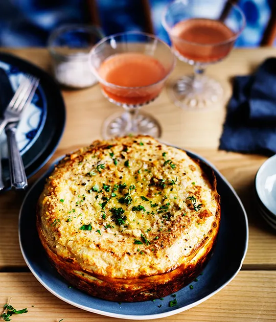 Leek and thyme crêpe soufflé recipe | Gourmet Traveller