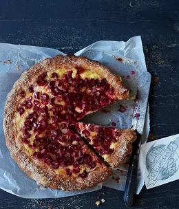 Sugared rhubarb brioche tart