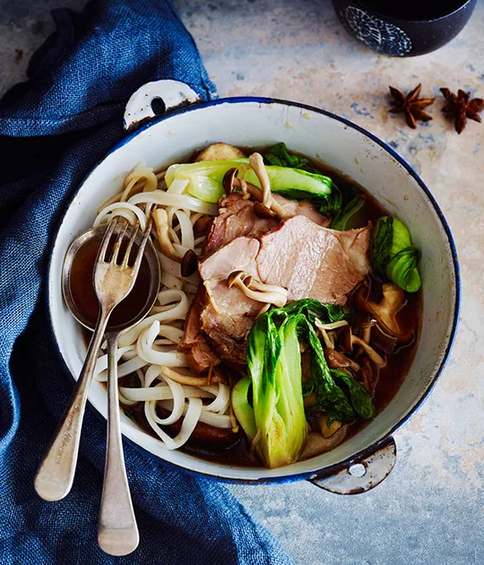 Soy pork with mushrooms recipe | Gourmet Traveller